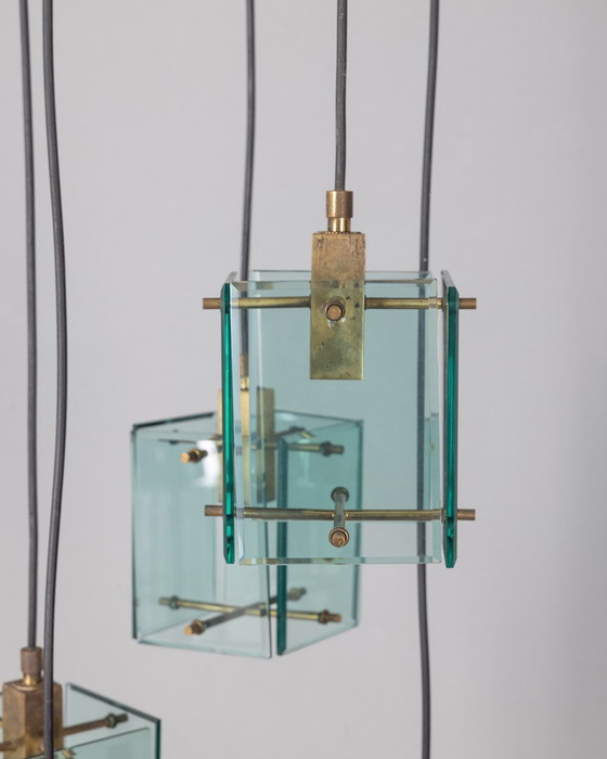 Image 1 of Lampadario in vetro vintage anni '60 progettato dallo Studio Zeroquattro