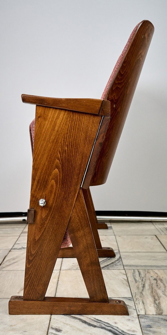 Image 1 of Vintage Red Folding Cinema Chairs, 1970s Czechoslovakia