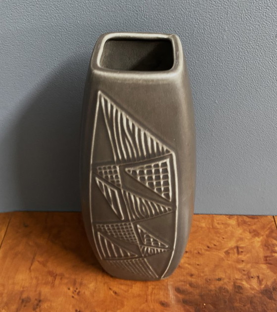 Image 1 of Deense grijze vaas van Holm Sørensen & Svend Aage Jensen, søholm keramiek