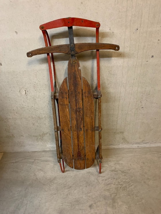 Image 1 of Decorative steerable sled from the U.S.A. 1950s