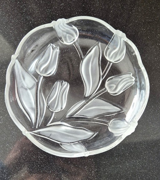 Vintage Walther Glasschaal – Tulp Motief – Duits Design uit de Jaren 70