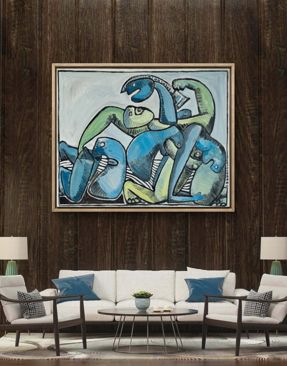 Image 1 of Gundi Falk (1966) Cubist Embrace - Large painting on canvas
