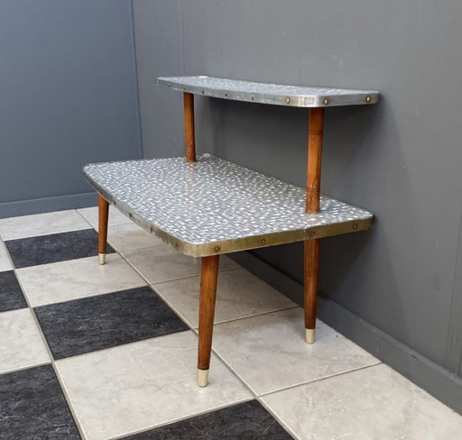 Grauer Formica-Pflanztisch aus den 1960er Jahren – plantentafel, Wood