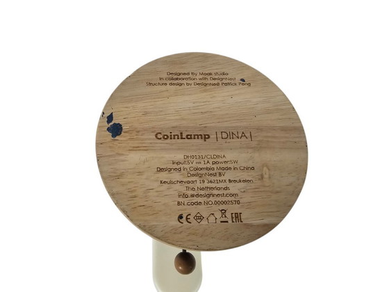 Image 1 of Coinlamp - model  Dina - Maak Studio - Spaarpot - Bewustwording Lamp - zwart