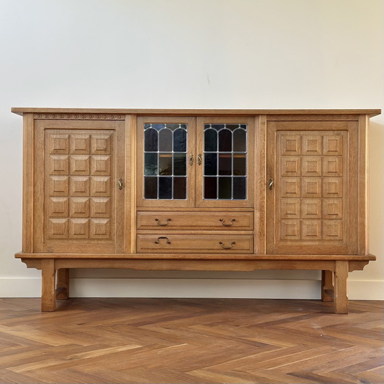 Image 1 of Vintage wandmeubel highboard Deens Henning Kjærnulf jaren 70
