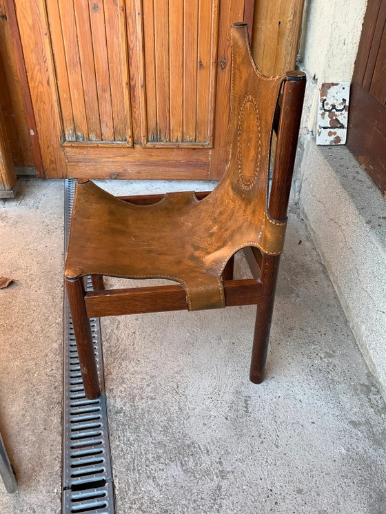 Handwerklicher Lederstuhl aus den 70ern. – Verstellbarer relaxsessel, Metall, Mid Century Modern (photo 4 of 10)