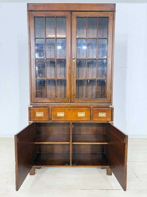 Image 1 of Vitrina de estilo colonial inglés / Vitrina de caoba / Librería / Vitrina