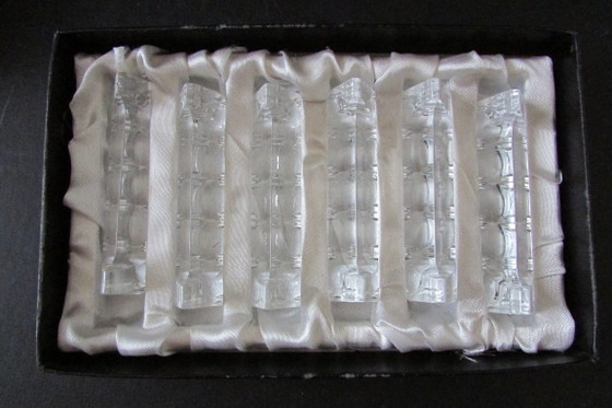 Set of 12 glass knife rests in box, Table accessories, Crystal, Transparent, Klassiek (photo 6 of 6)