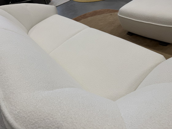 Image 1 of Canapé 3 places Pode Colla avec pouf en tissu Amelia