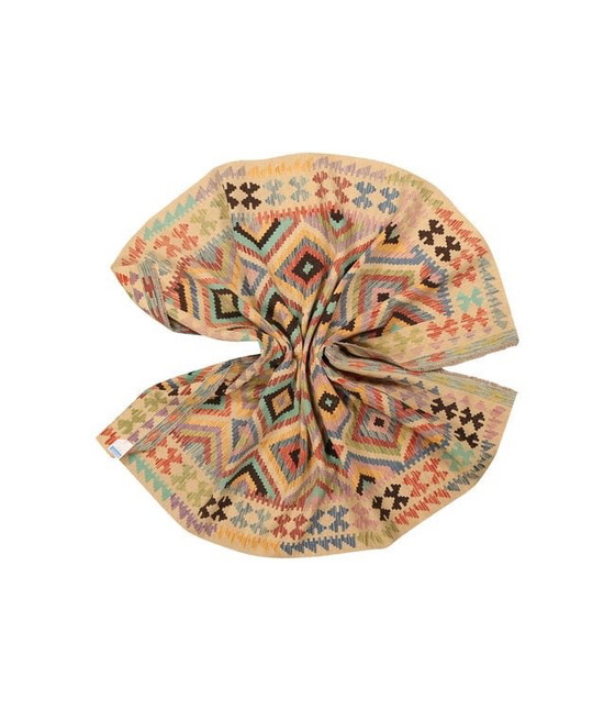 294x202cm Handgeweven Traditionele Kelim Vloerkleed Wol Tapijt, Rugs & carpets, Wool, Beige (photo 10 of 10)