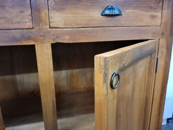 Splendida credenza in teak massiccio, lunghezza 256 cm, Credenze, Metallo, Legno, Nero (foto 9 di 15)