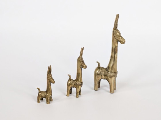 Trio vintage de figurines de lamas ou d'ânes en laiton massif, années 1970 – Objets déco, Brass (photo 2 of 20)