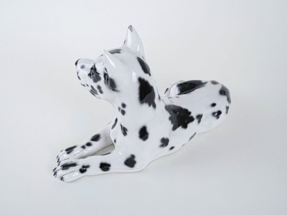 Image 1 of Figurine en céramique représentant le chien Arlekin, design italien, années 1970, fabriquée en Italie