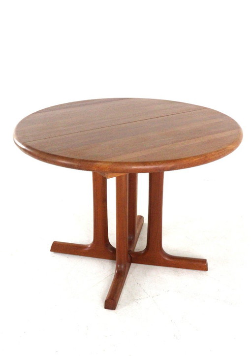 Danish Solid Teak Extendable Round Dining Table Vintage – eettafels, Wood