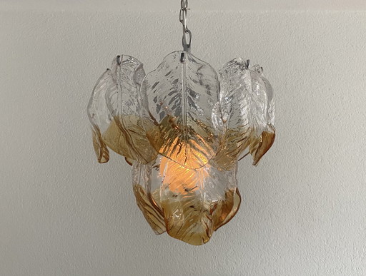 Vintage Frozen leaves hanglamp 70’s