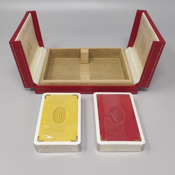 Image 1 of 1970s Original Gorgeous Playing Cards Box by Cartier in Excellent condition. Made in France