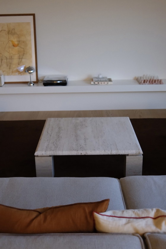 Table basse vintage italienne en travertin (années 70) – Tables basses, Marble (photo 5 of 6)