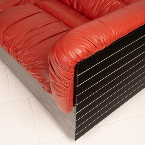 Strato sofa by Giovanni Offredi for Saporiti, 1970 – Aluminium, Leather, Italian Design (photo 20 of 28)