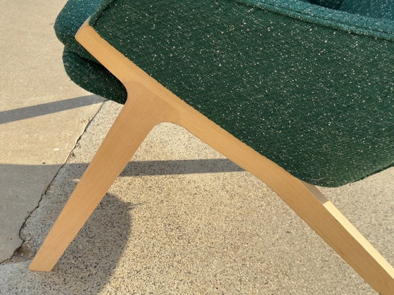 CASSINA P22 Armchair + Ottoman design PATRICK NORGUET green | ash – Textile (photo 7 of 14)