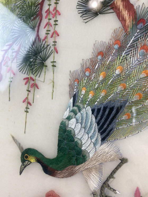 Image 1 of Antieke zijden draadschildering