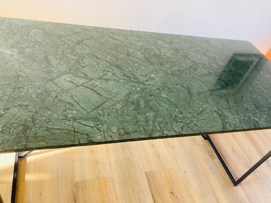 Image 1 of Straight dining table green marble