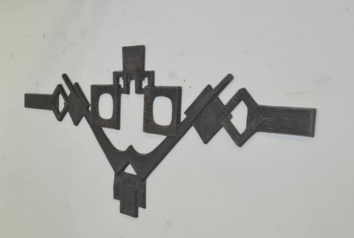 Brutalist wall sculpture