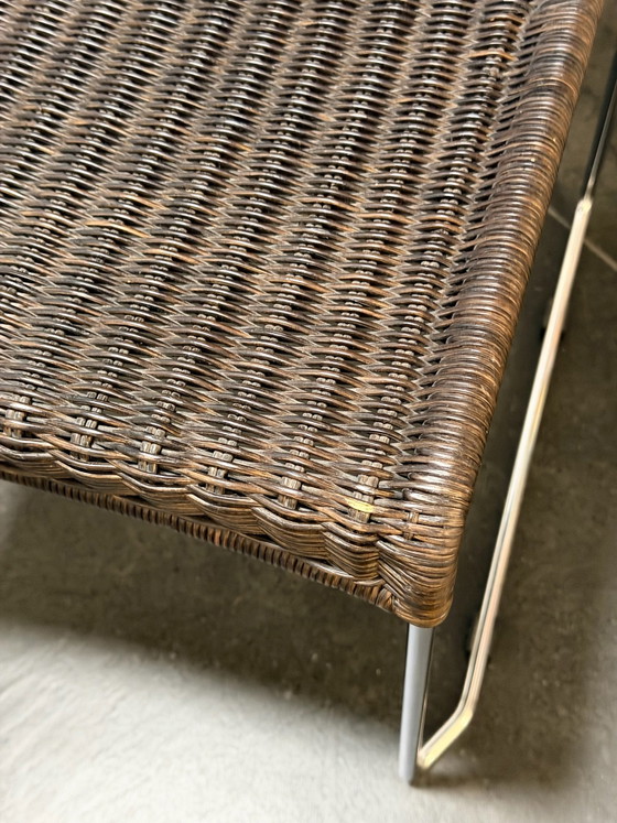 Design-Essplatz | Granittisch nach Maß + 2 FLY Peddigrohr-Stapelstühle – Esszimmergarnitur, Metall, Rattan (photo 13 of 15)