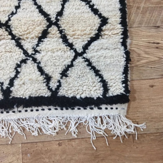 Image 1 of Beni Ouarain Läuferteppich – Handgewebte Naturwolle (304×110 cm)