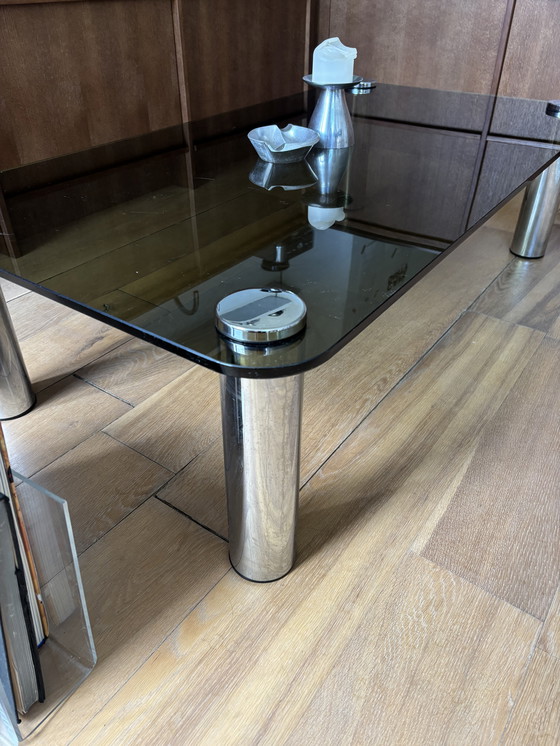 Image 1 of Table d'appoint vintage en verre style Marco Zanuso