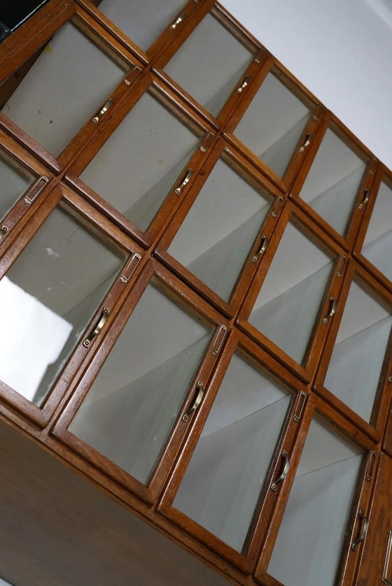 Image 1 of Large Vintage Dutch Oak Haberdashery Cabinet, 1930s