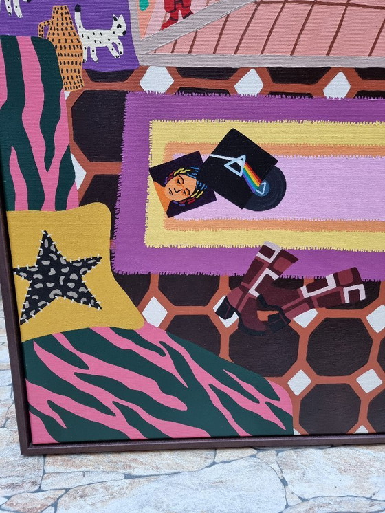 Image 1 of Frances Eckhardt - Oeuvre d'art détaillée peinte à la main 100x150 cm