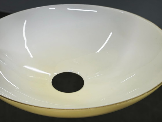 Image 1 of Tsjechische art-deco kroonluchter van opaalglas, jaren 1940