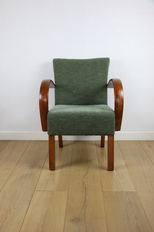 Bent vintage Art Deco loftfauteuil olijfgroen