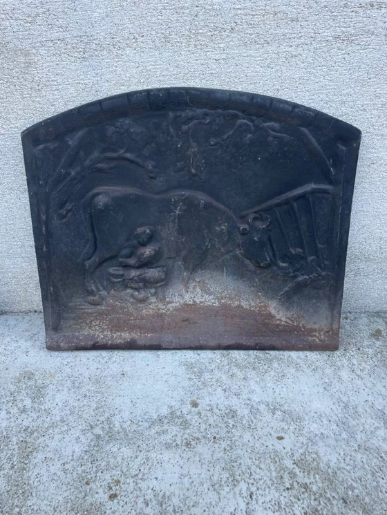 Image 1 of Antique cast iron fireplace backplate
