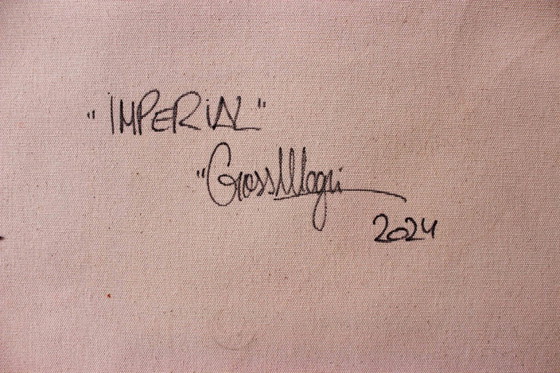 Image 1 of Cross Magri – “Keizerlijk (Pinocchio)” – Origineel doek 106 x 106 cm