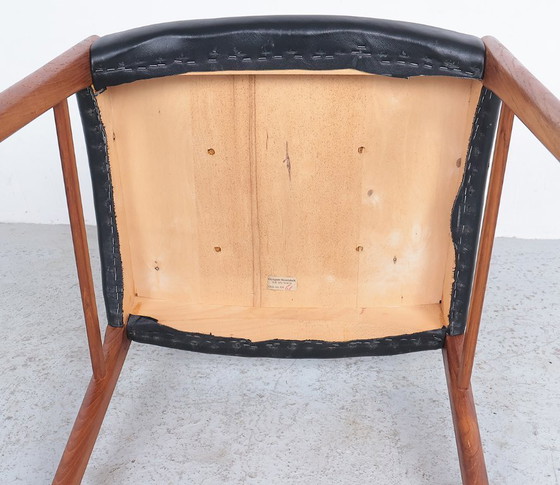Image 1 of Set of 3 teak and leather chairs by Arne Wahl Iversen