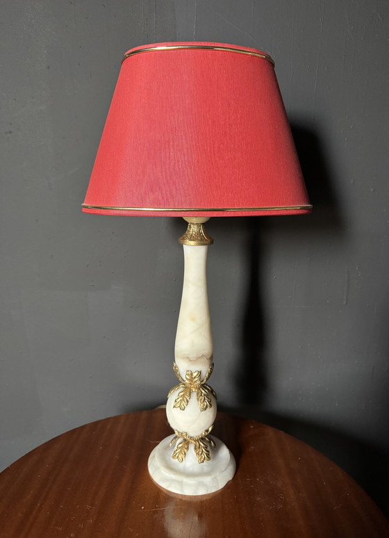 Image 1 of albasten kolomlamp uit de jaren 60