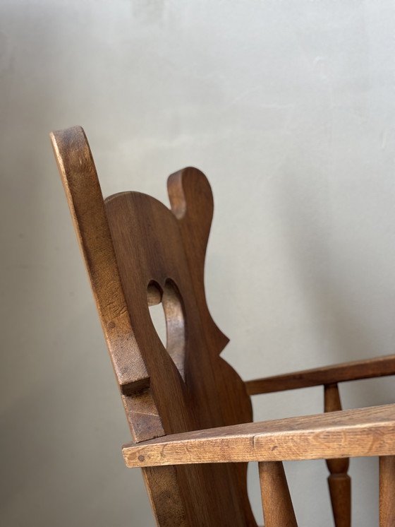 Image 1 of Set di 2 poltrone brutaliste in rovere massiccio