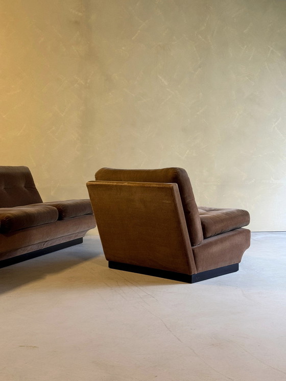 Image 1 of Gruppo di divani in velluto marrone di Paolo Caliari per Cassina, anni '60