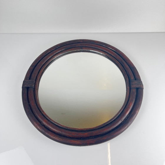 Image 1 of Round rattan mirror, 1970