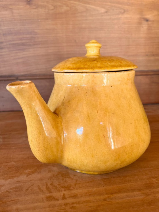 Image 1 of Service à café ocre signé G. Platon Vallauris