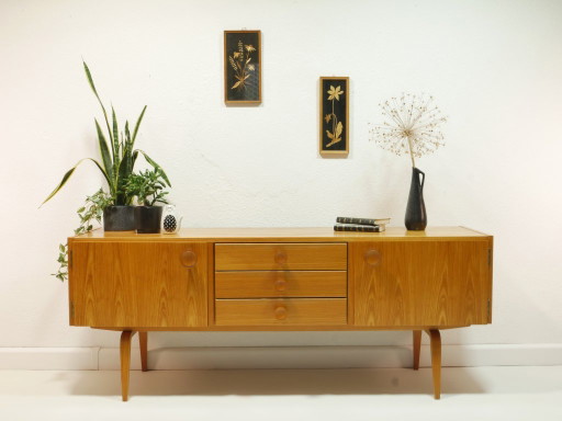 Credenza vintage anni '60, Lowboard Mid Century, Deutsche Werkstätten Hellerau, DDR Design