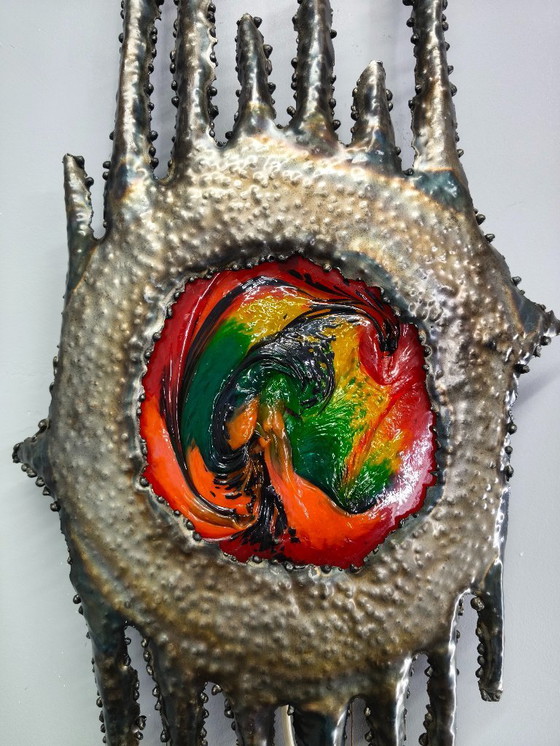 Image 1 of Lampada da parete scultorea brutalista cecoslovacca, anni '70