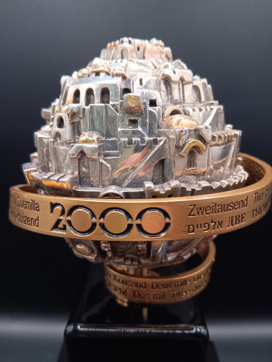 Image 1 of Frank Meisler sculpture in silver and gilded