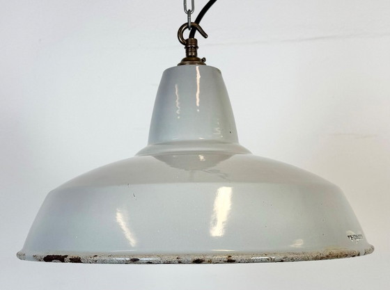 Image 1 of Lámpara colgante industrial de esmalte gris de Thorlux, década de 1960