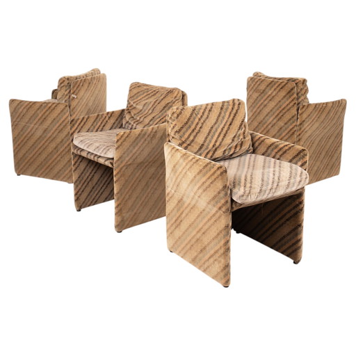 Set aus 4 Salpol Sessel von Angelo Mazzola in Zusammenarbeit mit Missoni