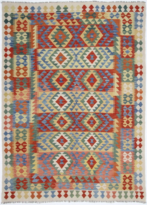 Original Old Style Kelim Afghan 249 X 182 Cm Top Zustand