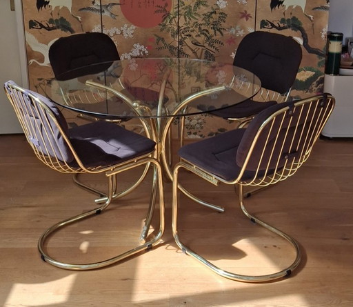 Gastone Rinaldi eettafel met 4 stoelen