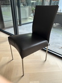 4 chaises de salle à manger en cuir marron Framati design