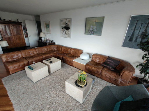 Vintage De Sede DS-11 Leder Patchwork Sofa 70er Jahre